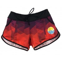 SHORTS BEACH.ME SUNSET - PRETO E LARANJA